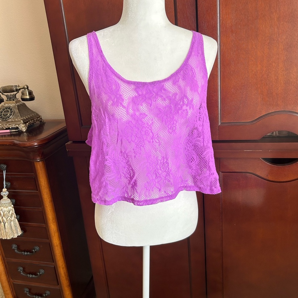 2 for$20 VS PINK Cropped Lace Tank